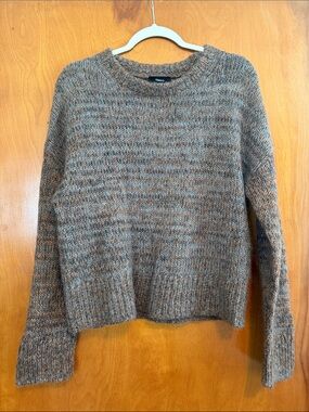 Theory Cashmere Marled Brown Crewneck Sweater